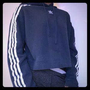 Adidas blue cropped hoodie